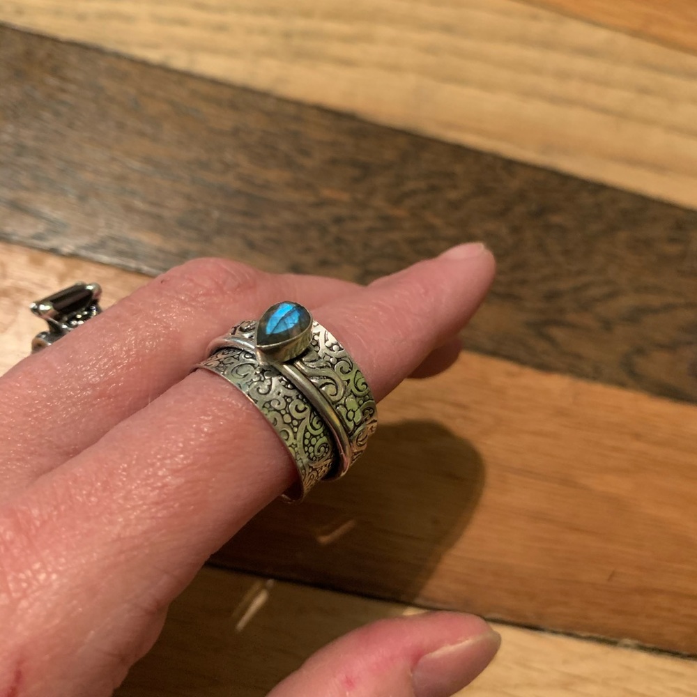 Silver Labradorite Spinner Ring - image 3